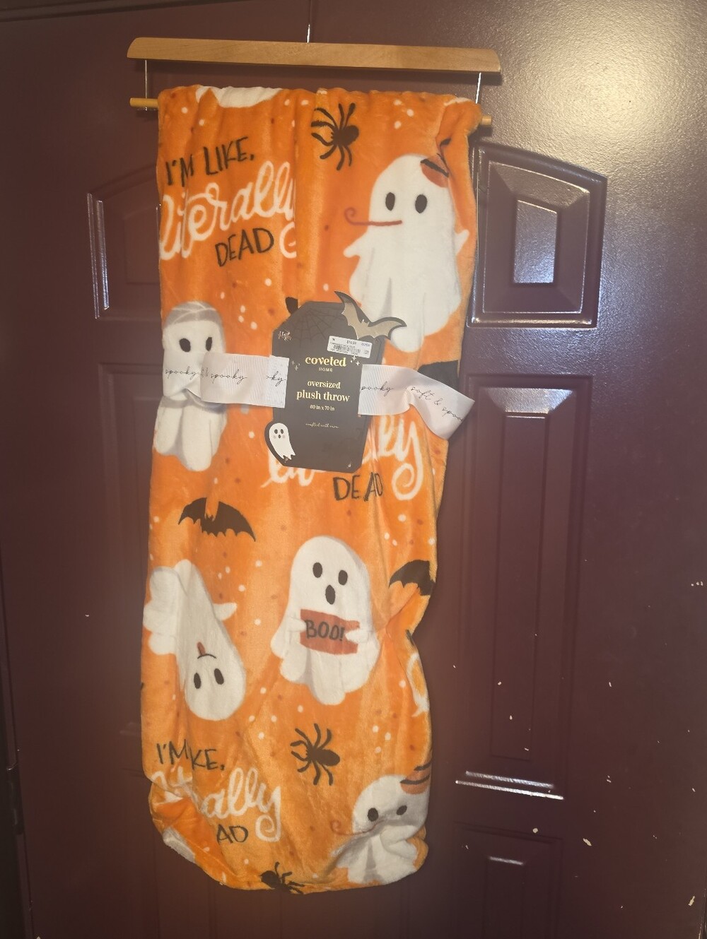 Halloween Plush Blanket -"Im like, literally dead" Ghost